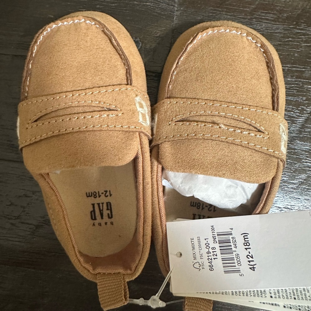 GAP Tan Baby Walker Moccasins Soft Suede Slip-On
